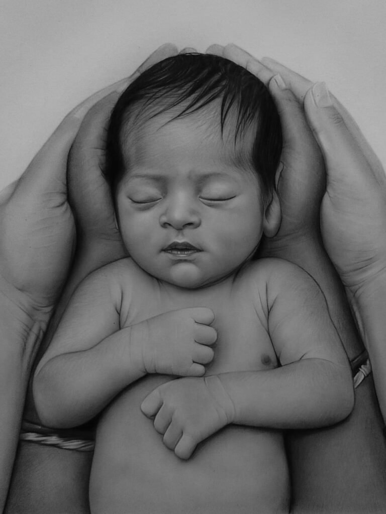 Baby portrait painting artist near me in Delhi